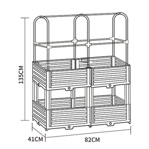 กระถางปลูกต้นไม้กลางแจ้งพร้อมโครงเหล็กและเต็นท์ปลูกพืช - Product Image 5