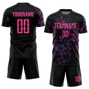 Uniforme de Fútbol Personalizado por Sublimación, Conjunto de Camiseta y Pantalones Cortos con Diseño de Salpicaduras de Pintura, Nombre y Número del Equipo Personalizados, Ropa de Entrenamiento Transpirable - Product Image 2