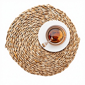 High Quality Luxury Modern Floral/Round Water Hyacinth Rattan Eco-Friendly Handmade Placemats for Home Wedding <b>Dining</b> <b>Table</b> - Product Image 3