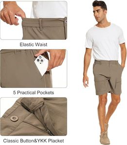 Shorts cargo pour homme, couleur unie, séchage rapide, taille mi-haute, fermeture boutonnée, shorts décontractés, avec poches, tissu Oxford - Product Image 2