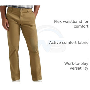 Modern Style <b>Men</b> Straight Leg Pants Stylish Business Casual Trousers With Straight Fit <b>Belt</b> Loops And Button Closure - Product Image 4