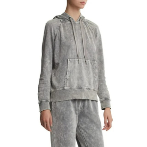 2026 Sleeve Hoodie Acid Wash <b>Hoodies</b> Sweatpants and Set Acid Wash Pullover Tracksuits 100% Cotton French Terry Cropped Women - Product Image 1