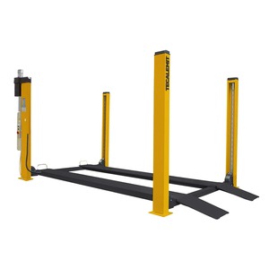 Elevador de vehículos de cuatro postes resistente, diseñado para uso en garajes de alta demanda con sistema de potencia hidráulica para un levantamiento suave. - Product Image 4