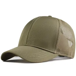 Gorra de béisbol trucker de malla de algodón de 5 paneles, estilo vintage, 100% transpirable, elegante para correr, actividades al aire libre y deportes. - Product Image 2