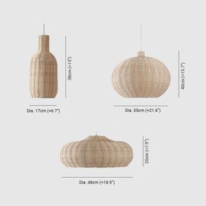 Lámpara de techo hecha a mano con pantalla de ratán, decorativa, para decoración del hogar, dormitorio, hecha en Vietnam. - Product Image 6