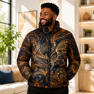 Veste d'hiver matelassée pour homme de haute qualité, style Maçonnique Héritage, avec design personnalisé par sublimation, épaisse et chaude, pour l'extérieur - Product Image 3