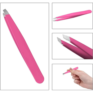 Pinzas para Pestañas con Logotipo Personalizado al por Mayor, Pinzas para Extensión de Pestañas con Punta de Fibra, Pinzas para Cejas de Acero Inoxidable - Product Image 3