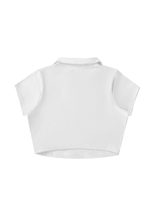 Camiseta Deportiva Corta de Manga Corta con Cuello Redondo y Encaje Bordado para Mujer, 100% Algodón, para Entrenamiento, Tenis, Golf - Product Image 4