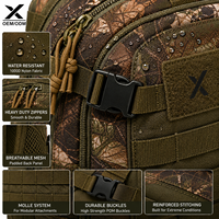 Sac à dos de chasse camouflage personnalisé avec pochette MOLLE, fermeture éclair, imperméable, en nylon 1000D, capacité 56-76L, bretelles arquées, pour l'extérieur