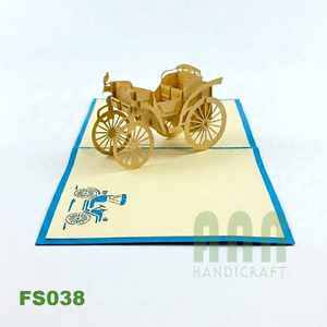Tarjeta de Felicitación 3D Pop-up Vintage Mercedes de Alta Calidad, Hecha a Mano, con Impresión Personalizada, Artesanía en Papel, FS038 - Product Image 1