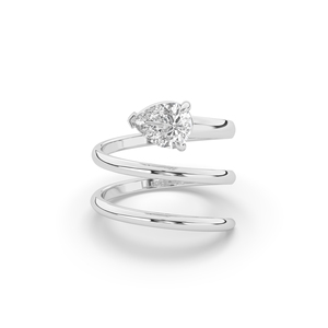 1.25Ct Lab Diamond <b>Ring</b> Pear Brilliant Cut 925 Sterling Silver Unique Style <b>Thin</b> Band Lightweight Promise <b>Ring</b> Sustainable Stone - Product Image 1