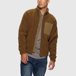 <b>Men's</b> Comfortable Sherpa Lined <b>Trucker</b> <b>Jacket</b> Warm for Winter and Cold Weather with Stand Collar High Street Style - Product Image 2