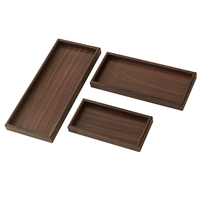 Lot de 3 plateaux en bois d'acacia Plateau en bois robuste pour la cuisine et la salle à manger Parfait pour servir des biscuits Snacks Bonbons Fruits secs et desserts