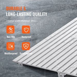 Rampa para Sillas de Ruedas de Aluminio, Ajustable, con Capacidad de Carga de 800 Libras y Elevación de 1 Pulgada, para Puertas - Product Image 4