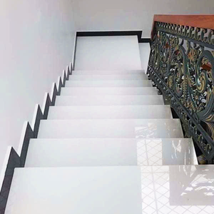 Custom Size Natural White Marble <b>Steps</b> Elegant Stone Flooring <b>for</b> Modern Homes - Product Image 1