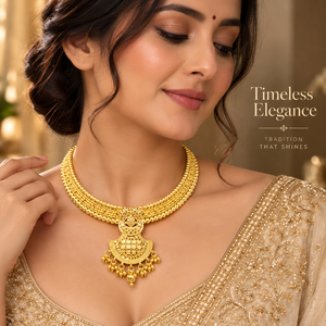 Premium 24K Gold Plated Copper Brass <b>Necklace</b> <b>Set</b> for Women | Traditional <b>Indian</b> Crescent Pendant Matching Earrings Trendy Party - Product Image 4