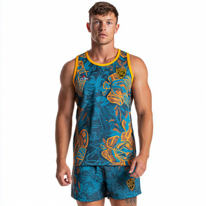 100% Polyester Sublimation Football Singlet Tops Lightweight Training Printed Football Vest V-Neck Sublimated Jersey - Product Image 2
