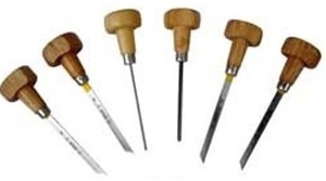 Juego de grabadores SUNTOOLS/STIPL, 6 puntas cónicas de hierro con mango de madera, herramientas de grabado de joyería para hacer joyas DIY, creación de muestras/moldes - Product Image 2
