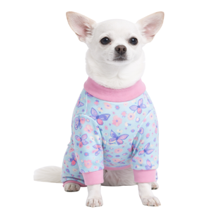 Dog <b>Pajamas</b> Onesie Butterfly Print Soft Stretch Pet Sleepwear Cozy Breathable All Season Nightwear For Small Medium Dogs - Product Image 1