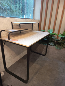 Modern PB Wood Table With Metal Legs Storage <b>Shelf</b> Living Room Furniture Minimalist Design Home <b>Desk</b> Office Lumetal - Product Image 3