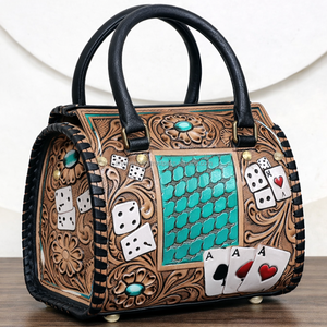 Bolso de Mano Pequeño de Cuero Repujado Estilo Western para Mujer, Bolso de Hombro de Diseño de Lujo, Bolso Tipo Barril, Mini Bolso de Viaje Premium - Product Image 3