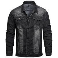 Veste en jean vintage pour homme, délavée, boutonnée, brodée, coupe classique, commandes en gros