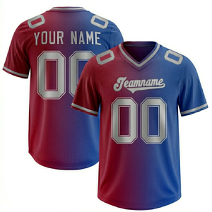 Camiseta de Fútbol Americano Personalizada con Cuello en V para Hombre, 100% Poliéster, Impresión Sublimada, Nombre del Equipo, Número, Corte Regular, Manga Corta - Product Image 6
