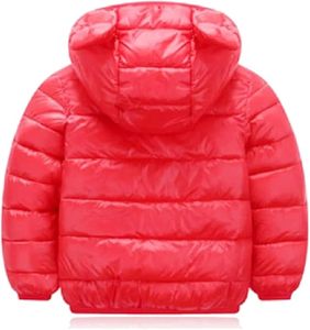 Chaqueta de plumón ligera para hombre, negra brillante, con capucha, estilo casual, con cremallera y orejas de oso, acolchada, gruesa, personalizada y plegable para invierno - Product Image 4