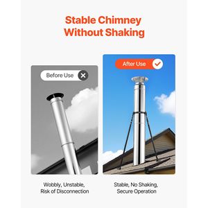 Staffa Estensibile da 6 Pollici per Camino, Fornello e Tubo Fumario - Supporti di Montaggio Regolabili in Acciaio con Gambe Stabili - Product Image 4