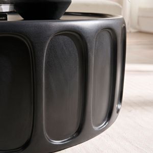 Design moderno 35.43 ''tavolino in fibra di vetro nero opaco per soggiorno ufficio & appartamento senza bisogno di montaggio - Product Image 2