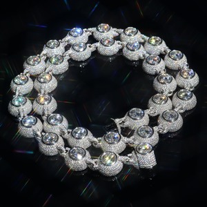 Mens Moissanite Bracelet 925 Silver Round <b>Link</b> Diamond Tennis chain Iced Luxury <b>Jewellery</b> Gift Custom Statement Bracelet - Product Image 4