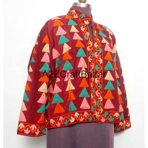 Chaqueta Acolchada con Cuello Mandarín y Bordado Floral, Forro de Algodón a Rayas, Hecha a Mano, de Secado Rápido para Otoño e Invierno - Product Image 4