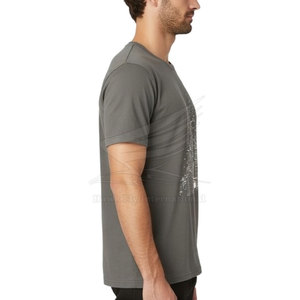 T-shirt pour homme personnalisé avec strass, dernier design, 100% coton, respirant, décontracté, manches courtes, été - Product Image 5