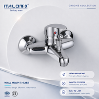 Robinet de baignoire thermostatique en zinc poli avec douchette, à poignée unique, en céramique