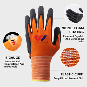 Work <b>Gloves</b> Heavy Resistant Micro-Foam Nitrile Coated Nylon Micro Dot Grip <b>Touch</b> Screen Work Nitrile Foam Safety <b>Gloves</b> - Product Image 2