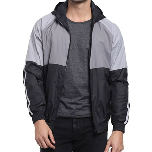 Men's Color Blocking Hooded Windbreaker <b>Jacket</b> Half Zip Casual Spring Outdoor Wear Orange Blue Polyester Lightweight - Product Image 5