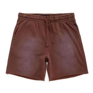 Custom Streetwear Vintage Cotton Fleece Breathable Stone Acid Wash Sun Faded Screen Printed Spring Summer Unisex Sweat Shorts - Product Image 1