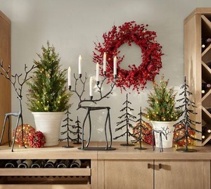 Centro de mesa con forma de pino crepuscular – Soporte artístico para árbol para veladas festivas acogedoras - Product Image 6