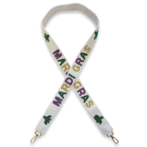 Mardi Gras สายรัดกระเป๋าสตางค์ลูกปัดสีขาวลูกปัดสีเขียวสีม่วงและสีทองเหมาะสำหรับงานเฉลิมฉลองเทศกาลและมีสไตล์ - Product Image 1