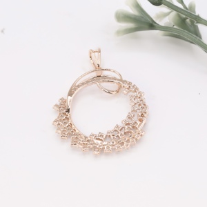 Collar con Colgante Redondo en Espiral de Oro Rosa, Diamante Cultivado en Laboratorio, Círculo Abierto con Cinta, Joyería Fina para Mujer, Regalo de Aniversario de Bodas - Product Image 3