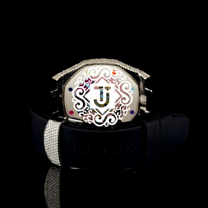 Unisex Brass Octagon Quartz <b>Watch</b> Rhinestone Bezel <b>Crystal</b> Dial Analog Display 42mm Bar Scale Diamond Accent Fashion Dress Style - Product Image 3