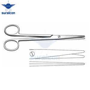 Tijeras Quirúrgicas Reutilizables de Acero Inoxidable Rectas y Opacas de 16 cm (6¼ Pulgadas) para Cirugía General, Plástica y Tejidos - Product Image 2