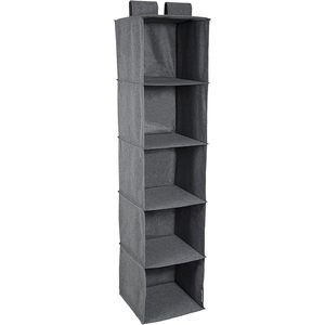 Organizador de Almacenamiento Metálico Colgante con 5 Compartimentos Grandes con Cierre de Velcro para Uso en Armarios - Product Image 1