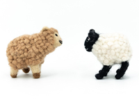 Laine feutrée 8 cm, mouton en feutre aiguilleté fait main, jouet Montessori, cadeau éducatif doux, décoration animaux de la ferme pour enfant, vente en gros de feutre
