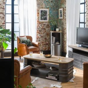 Mesa consola redonda Vandana Maxima Lunaris en metal gris - Product Image 2