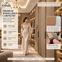 Système de dressing en cuir sur mesure pour projets hôteliers, finition premium pour aménagement complet d'espaces