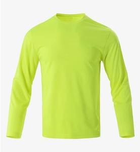 Camiseta de Manga Larga para Hombre, 100% Poliéster, Logotipo Personalizado, Secado Rápido, Jersey Deportivo, Diseño Sólido, Cuello Redondo, Tejido de Punto - Product Image 5