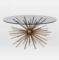Table basse de luxe en bois brun et fer, table d'appoint carrée ou ovale, pour maison intelligente, villa, salle à manger de luxe