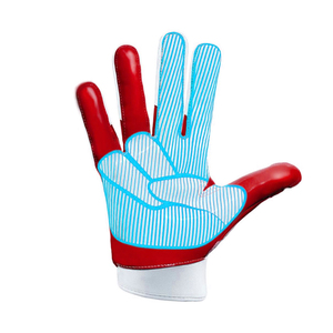 Gants de football américain de haute qualité personnalisés avec logo imprimé, à doigts entiers, avec fermeture auto-agrippante, antidérapants, pour hommes - Product Image 3