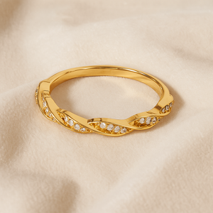 18K Gold Rhodium Plated Minimalist Lab Grown Diamond Engagement Wedding Ring Geometric <b>Infinity</b> Twist Prong Set Certified Ring - Product Image 4